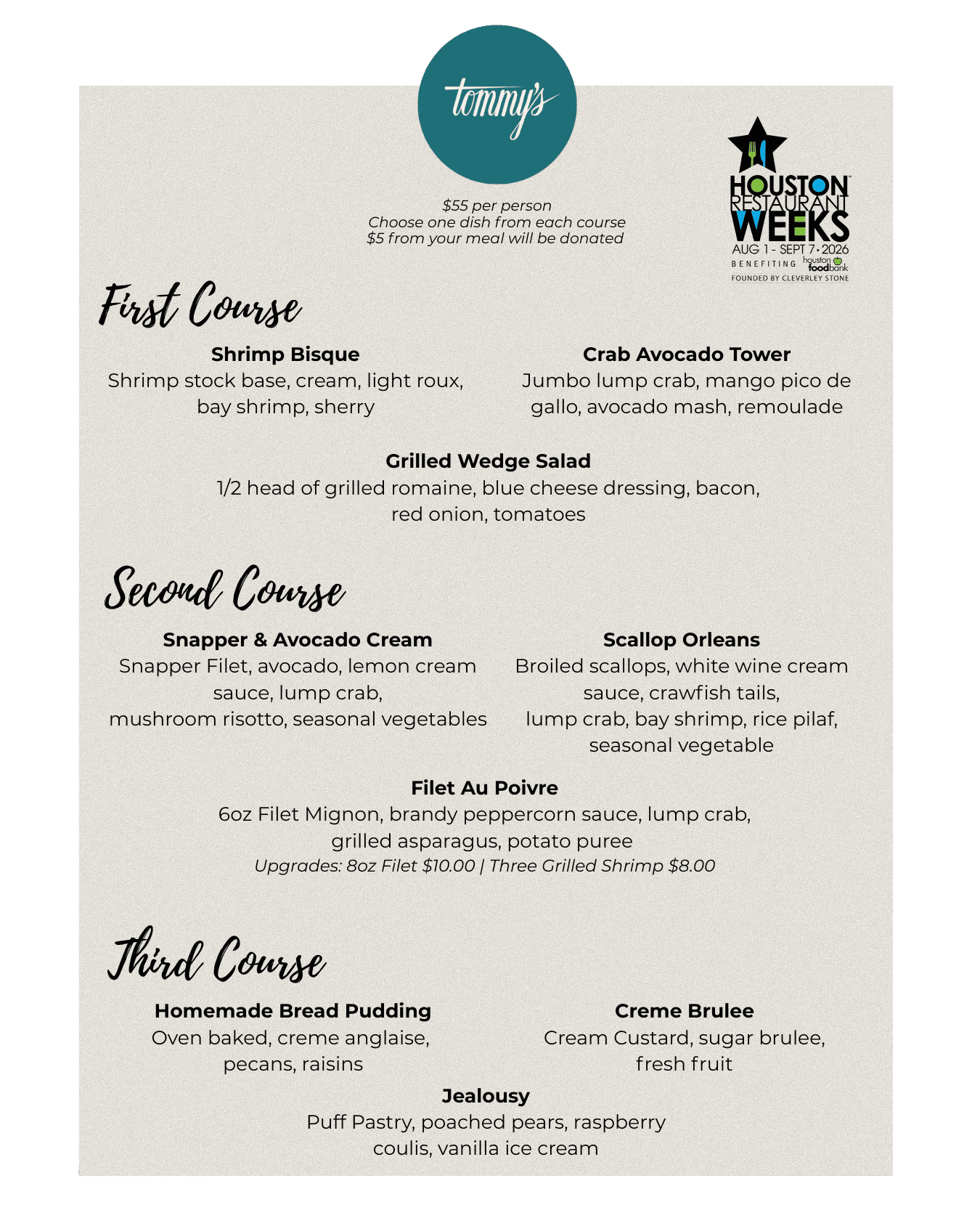 HRW 2026 Tommys updated Menu